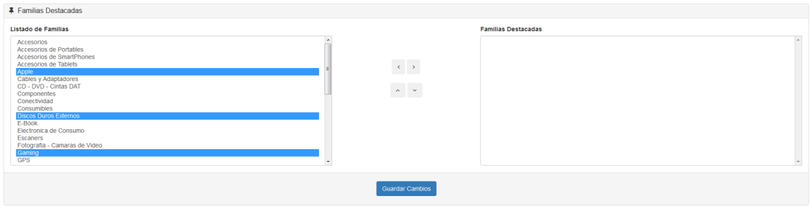 Selección de familias destacadas
