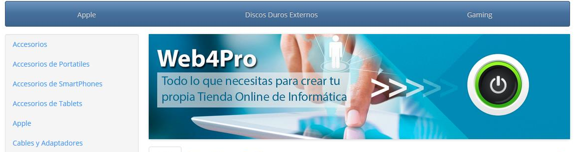 Menú de familias destacadas