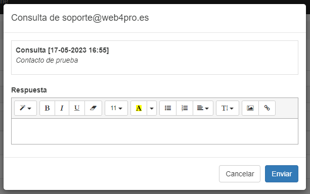 Editor enriquecido de respuesta