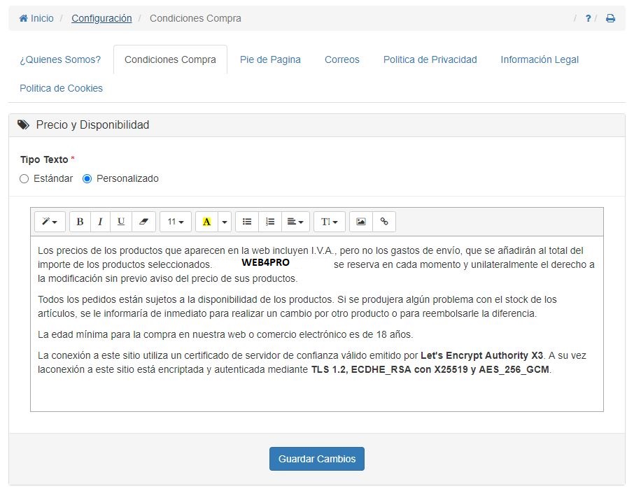 Precio y Disponibilidad