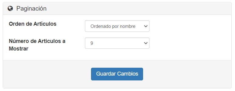 Parámetros de configuración