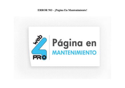 Pantalla de mantenimiento